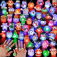 NEPT Led Rings halloween Light Up LED Rings, Non Candy Halloween Trick or Treats 3D Flashing Rings Toys Glow In the Dark Halloween Party Favor