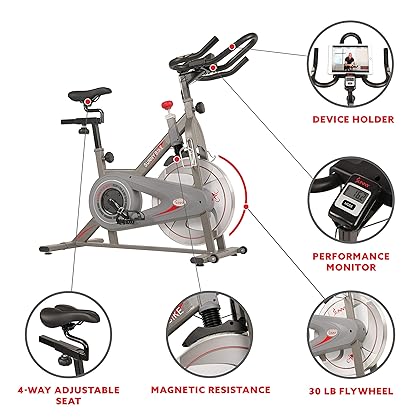 Sunny Health & Fitness Synergy Series Magnetic Indoor Cycling Exercise Bike