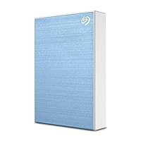 Seagate STKZ5000402 One Touch HDD with Password Function, 3 Years Data Recovery Included, 5TB, Light Blue, PS5/PS4, External Portable HDD, Compatible with Win Mac