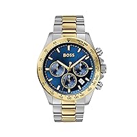 BOSS Chronograph Quartz Watch for Men with Silver Stainless Steel Strap