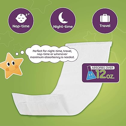 Dimples Booster Pads, Baby Diaper Doubler with Adhesive - Boosts Diaper Absorbency - No More leaks 30 Count (with Adhesive for Secure Fit) … (30 Count)