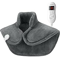 RENPHO Fathers Day Dad Gifts, Heating Pad for Neck and Shoulders and Back, FSA HSA Eligible, Birthday Gifts for Women Men Mom Dad, Electric Weighted Heat Pad for Pain Relief, ETL Certified, Gray