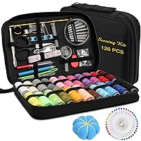 Marcoon Sewing KIT, DIY Sewing Supplies with Sewing Accessories, Portable Mini Sewing Kit for Beginner, Traveller and Emergency Clothing Fixes, with Premium Black Carrying Case (B)