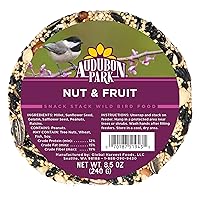Audubon Park Nut & Fruit Snack Stack Wild Bird Food, Bird Seed Cake for Outside Feeders, 6-Pack