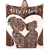 Mothers Day Birthday Gifts for Mom from Daughter, to My Mom Blanket Gifts from Daughter, I Love You Mom Letter Warm Super Soft Throw Blankets, Mother's Day Ideas Gifts from Daughter