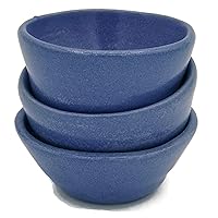 Set of 3 Small Blue Bowls Unique Cute Pottery