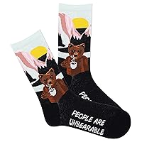 K. Bell Women's Fun Animal Crew Socks-1 Pairs-Cool & Cute Wordplay Novelty Gifts