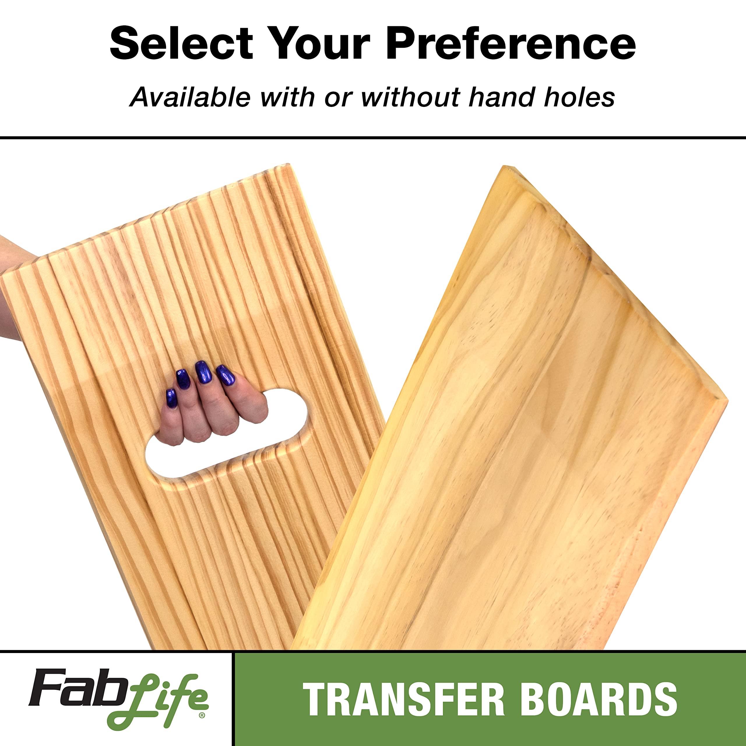 FabLife Deluxe Hardwood Transfer Board for Easy Patient Transfer, Slide Assist Device for Transportation from Wheelchair to Bed, Car, Bath and More, Solid with No Handgrips 8