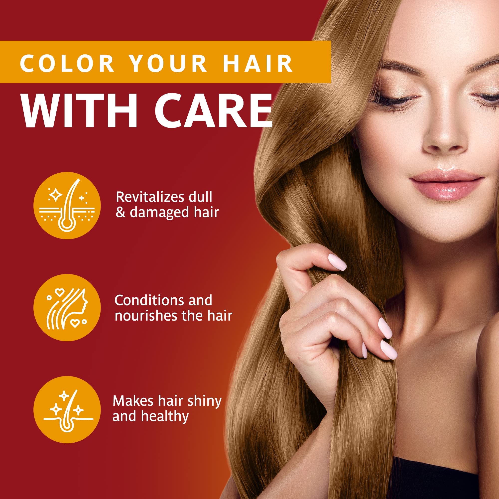 Surya Brasil - Henna Cream, Hair Color Treatment, Semi Permanent Hair Color for Gray Hair Coverage, Natural Henna Hair Color, Deep Conditioning Hair Dye, Golden Brown, 2.37 oz / 70 ml