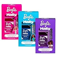 Barbie x Hally Kids' Hair Color Bundle | Pink Blue & Purple Dye Set | Accessories, Makeup, Movie Merch | Clips & Gems | 1-Day Washable Colors