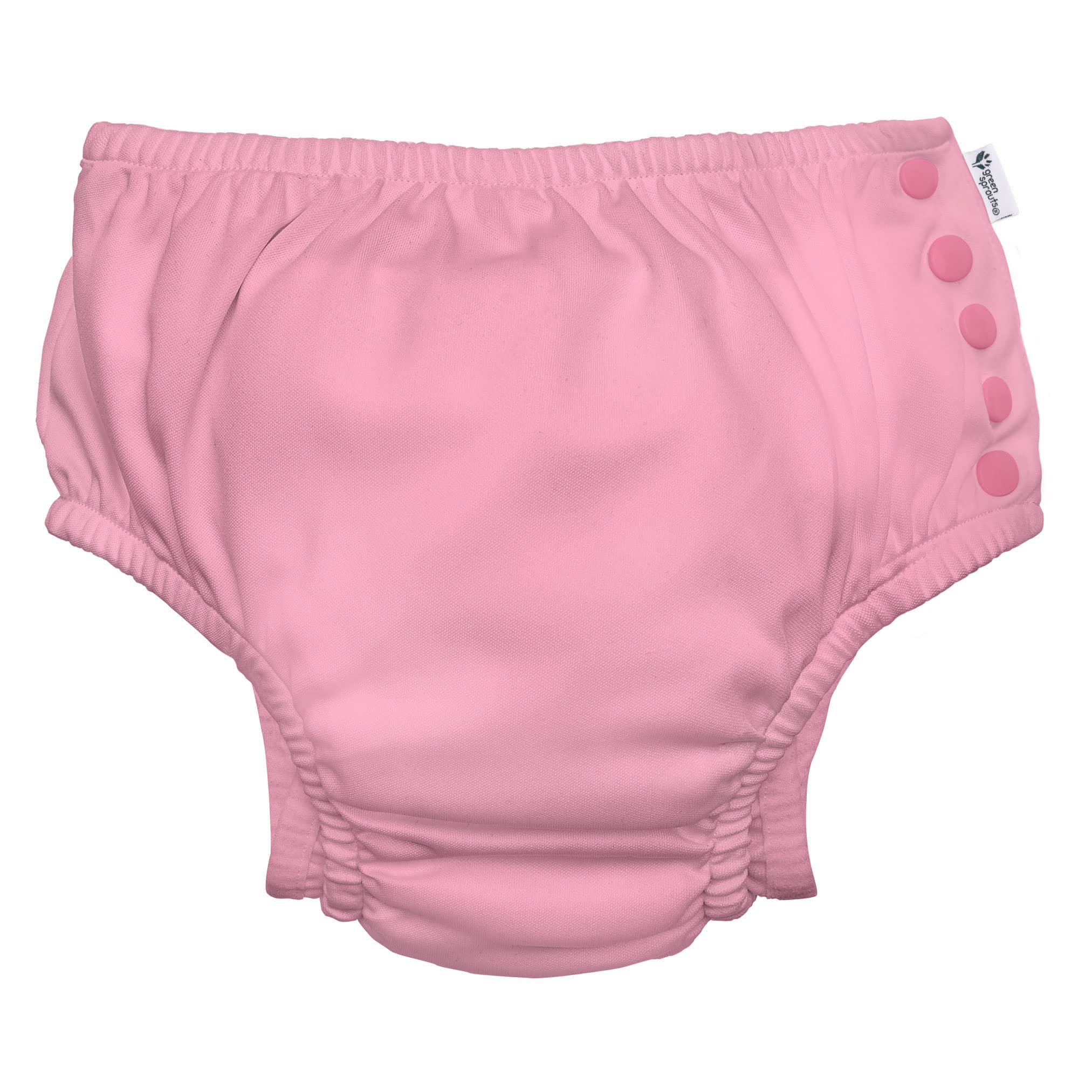 i play. by green sprouts Reusable, Eco Snap Swim Diaper with Gussets, UPF 50, Light Pink, Patented Design, STANDARD 100 by OEKO-TEX Certified 3T