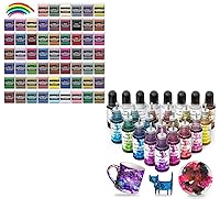 60 Colors Simmer Mica Powder + 24 Bottles Alcohol Ink for Epoxy Resin Resin Dye Pigment Kit