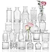 CEWOR Glass Bud Vases in Bulk, Set of 22 Small Vases for Centerpieces, Flower Vases for Flowers in Bulk for Rustic Wedding Home Table Decorations