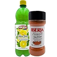 Iberia Sazon with Annatoo & Coriander, 12 oz + Iberia Lemon Juice from Concentrate, 32 fl oz
