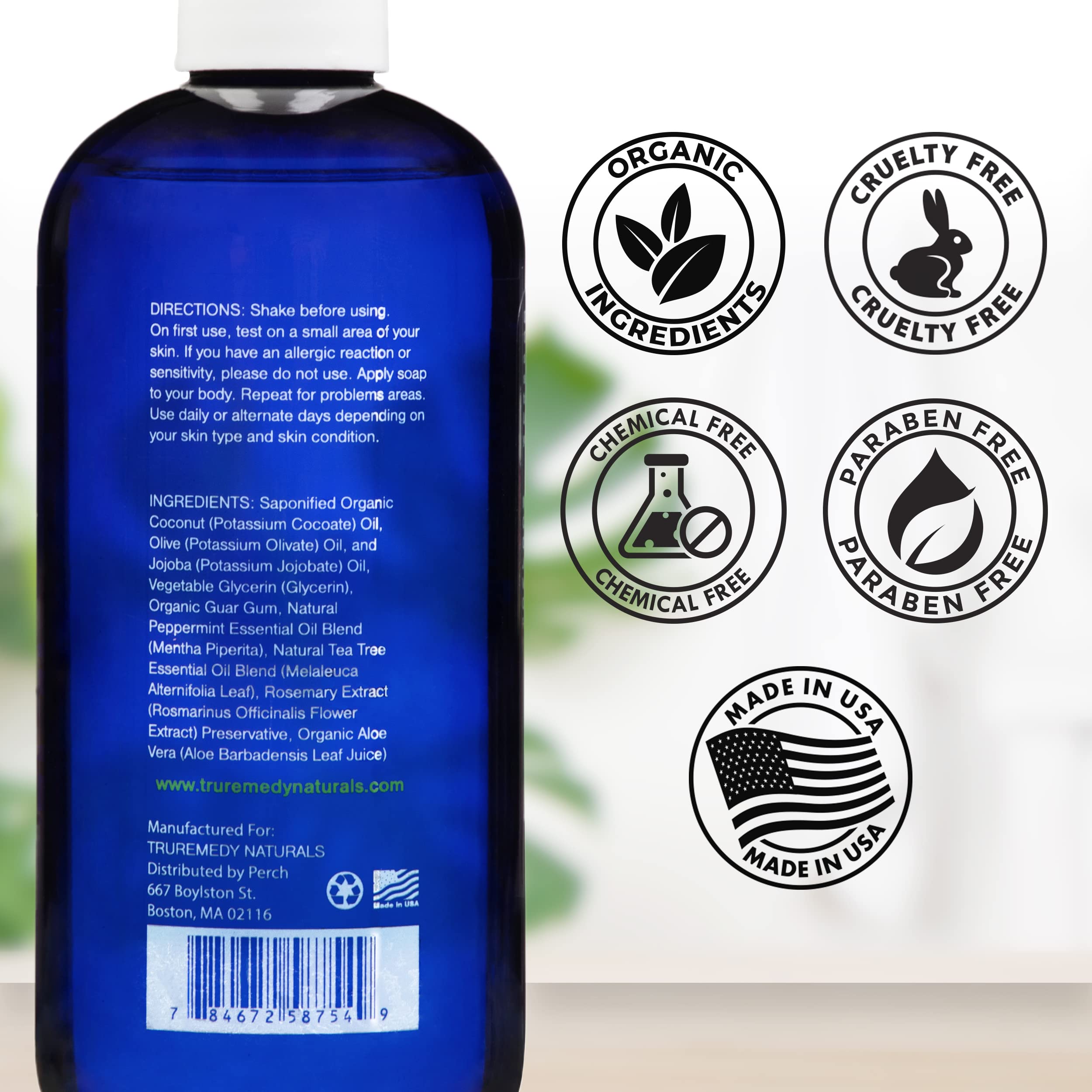 Truremedy Naturals Remedy Soap Tea Tree Oil Antibacterial Body Soap - Antifungal Body Wash | Helps Body Odor, Athlete's Foot, Jock Itch, Ringworm, Yeast Infections, & Skin Irritations (1 pk, 12 oz)