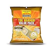 HotHands Toe Warmers - Long Lasting Safe Natural Odorless Air Activated Warmers - Up to 8 Hours of Heat - 6 Pair