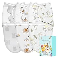 Cute Castle 3-Pack Baby Swaddle Sleep Sacks - Perfect Boxs - Newborn Swaddle Sack - Ergonomic Baby Swaddles Warp Blanket for Boys and Girls (Small 0-3 Months), Rabbit, Elephant, Bear