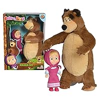 Masha and The BeaR Jada Toys, Masha Plush Set with Bear and Doll Toys for Kids, Ages 3+, Nylon, 109301072, 9.8 inches