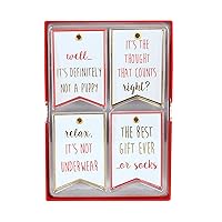 Graphique Funny Text Petite Gift Tag Set (24 Tags, 2” x 3”) – Features 4 Unique Designs, Includes Baker’s Twine, Perfect for Personalizing Gift Bags and Seasonal Favors