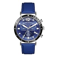 Ted Baker Marteni Chronograph Blue Leather Strap Watch (Model: BKPMRS2069I)