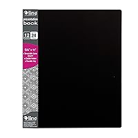 C-Line 24-Pocket Bound Sheet Protector Presentation Book, 48-Page Capacity, For 8.5 x 11-Inch Inserts, Black (33240)