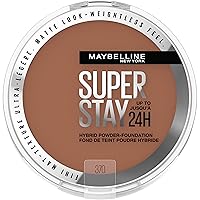 Super Stay Up to 24HR Hybrid Powder-Foundation, Medium-to-Full Coverage Makeup, Matte Finish, 370, 1 Count