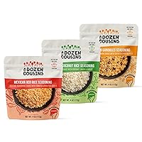 A Dozen Cousins Rice Seasoning Sauce Packets - Season and Prepare Your Own Rice Dishes - 6 Count Variety Pack | Arroz Con Gandules, Caribbean Coconut, Mexican Red Rice