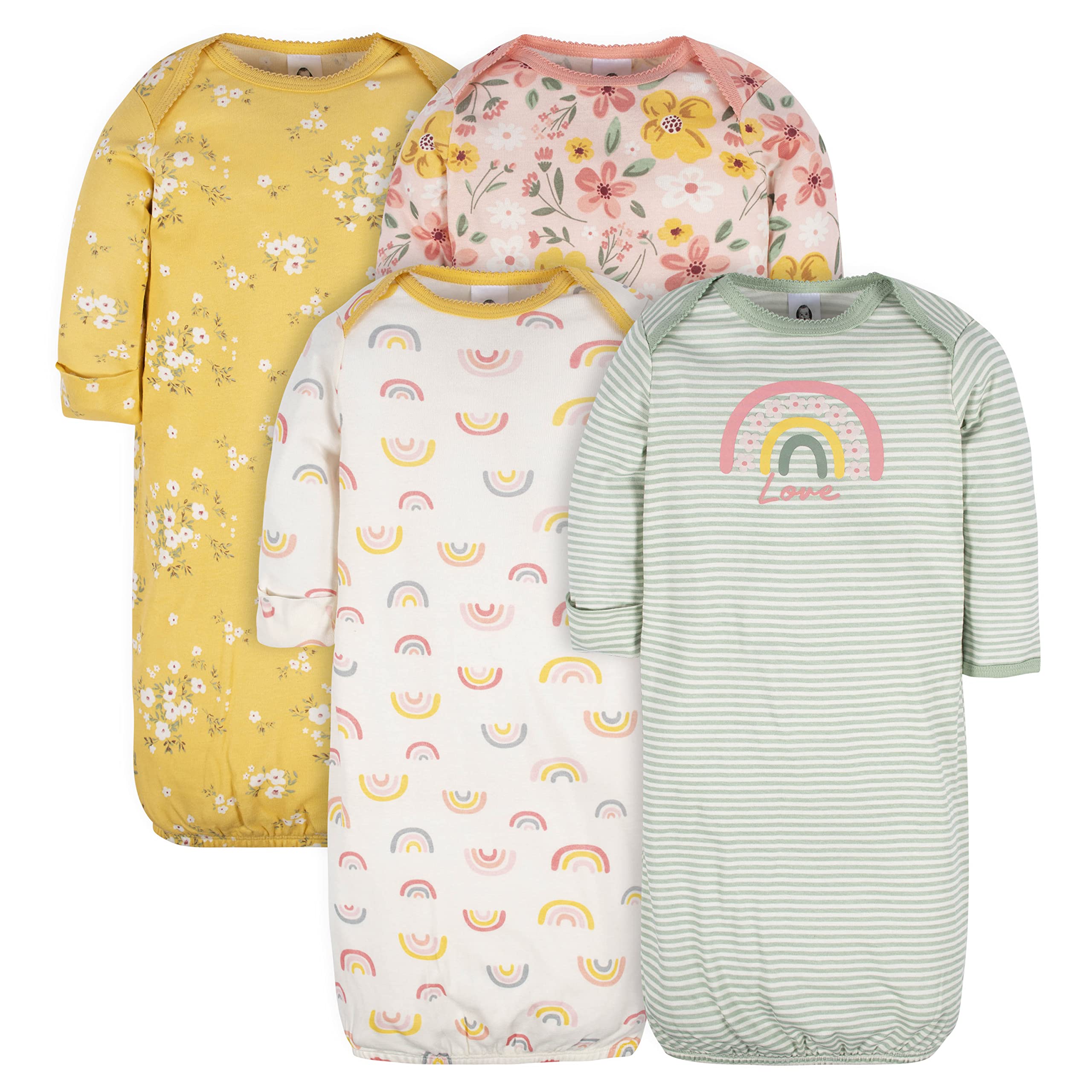 Gerber Baby Boy and Girls 4-Pack Sleeper Gown