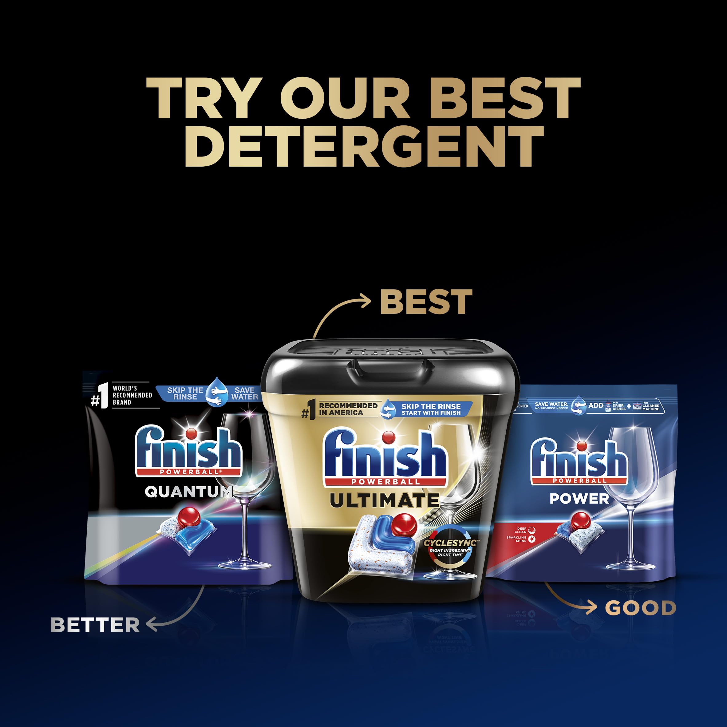 Finish Ultimate Dishwasher Detergent- 52 Count - With CycleSync Technology - Dishwashing Tablets - Dish Tabs