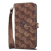 Leather Case for iPhone 14/14 Pro/14 Plus/14 Pro Max,Premium Luxury Wallet Flip Retro Case,Shockproof Bumper Card Slot Holder Phone Case,Brown,14 Plus 6.7''