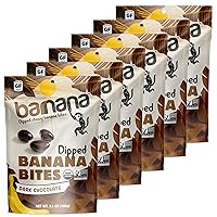 Barnana Organic Chewy Banana Bites, Dark Chocolate, 3.5 Ounce (Pack of 6)