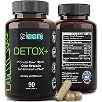 Detox Plus Blended with Probiotic, Alfalfa, Flax Seed, Organic Aloe Vera, Сascara Sagrada bark for Colon Cleanse, Gut Health, Digestive Health and Total Colon Care. 90 Capsule 30 Days Supply