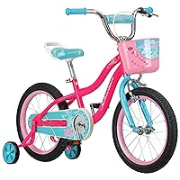 Schwinn Koen & Elm BMX Style Toddler and Kids Bike, For Girls and Boys, 12-18-Inch Wheels, Training Wheels Included, Basket or Number Plate, Ages 2-9 Year Old, Rider Height 28 to 52 Inch