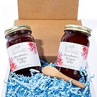 JoeB Gourmet Raspberry Red Pepper Jelly, 2 Pack - 9 Ounces Each Jar, Sweet With a Mild Spicy Pepper Flair, Great Pepper Jelly for Cream Cheese, Small Batch Made in USA