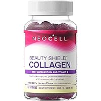 Collagen Peptides, Vitamin C & Astaxanthin Gummies, Gluten Free, Reduces Signs of Aging, Beauty Shield, BlackBerry Lemon, 60 Gummies
