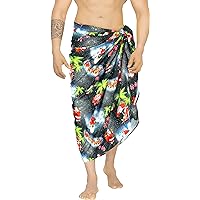 HAPPY BAY Men's Beach Swimwear Holidays Cover Up Summer Long Sarong Wrap Beachwear Vacation Cover-Up Lava Lava for Men