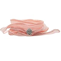 Elegant Pink Lace Belt Cuff Wrap Charm Bracelet Women Girls Jewelry Gift