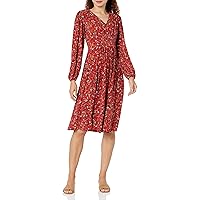 London Times Women's Smocked Empire Waist Fit and Flare Dress