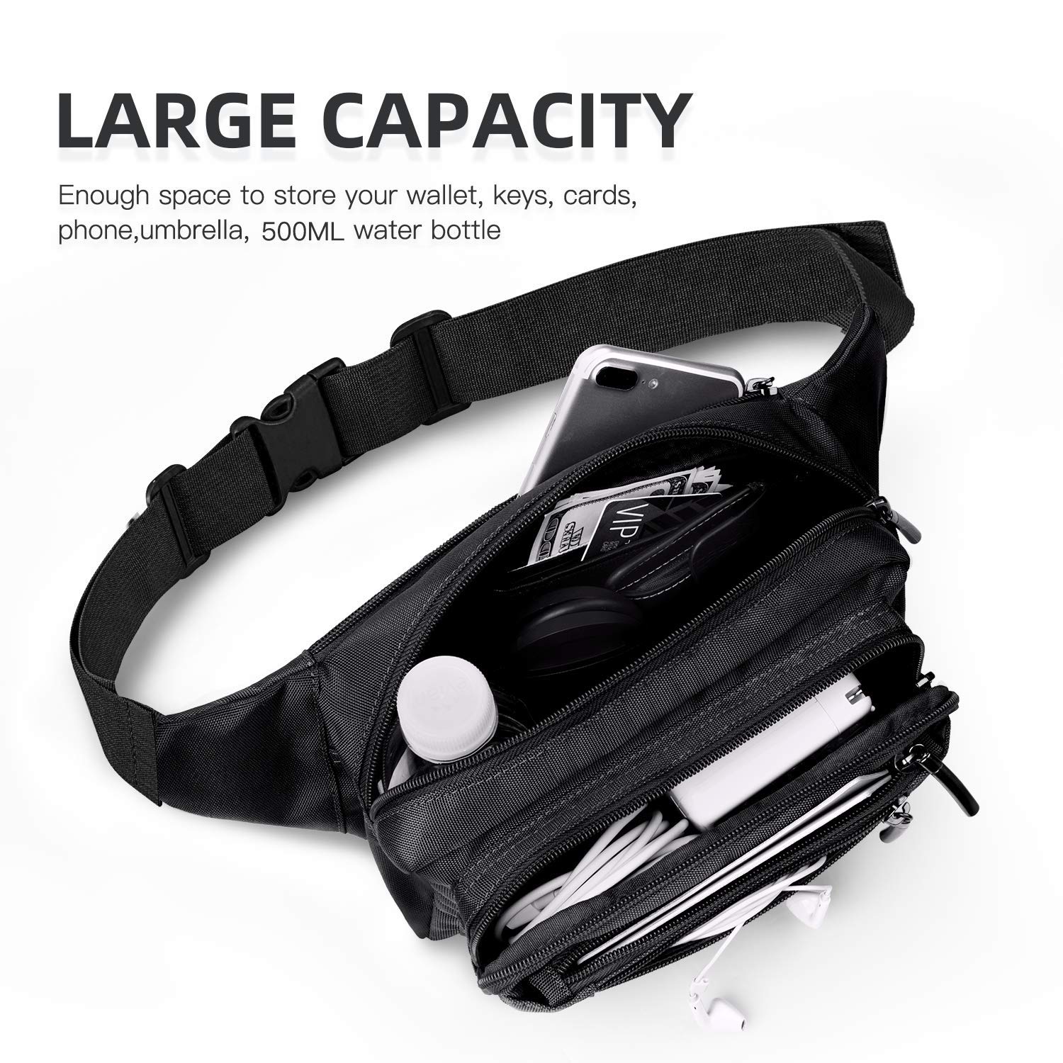 FREETOO Waist Pack Bag Fanny Pack for Men&Women Hip Bum Bag with Adjustable Strap for Outdoors Workout Traveling Casual Running Hiking Cycling