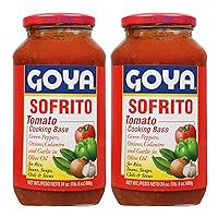 Sofrito Tomato Cooking Paste by Goya, Tomato Cooking Base with Green Peppers, Onion, Cilantro, Garlic, and Olive Oil, Latino Seasoning for Rice, Beans, Soups, Chili, and Stews, Pack of 2, 24 oz Jars