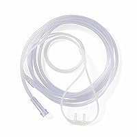 Medline Soft-Touch Nasal Oxygen Cannula, Standard Connector, 4-ft. Tubing Length, Adult Size, Pack of 50