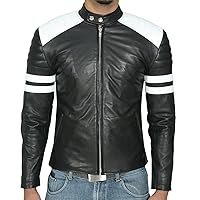 Men's Leather Jacket Stylish Genuine Lambskin Motorcycle Bomber Biker MJ74