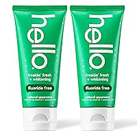 Freakin Fresh Whitening Toothpaste, Fluoride Free Hemp Toothpaste with Farm Grown Mint and Coconut Oil, Vegan, No Peroxide, No Fluoride, No Dyes, Gluten Free, BPA Free, 2 Pack, 4 OZ Tubes