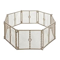 Toddleroo by North States Superyard 8 Panel Free Standing Play Yard, Indoor or Outdoor Baby Playpen, Baby Gate. Made in USA. 6.5 feet corner to corner play pen (26