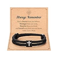 Shonyin Cross Bracelet for Boys - First Communion, Baptism, Confirmation Gifts for Boy