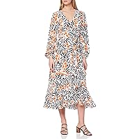 French Connection Women's Afra Verona Drape Longsleeve V Neck Dress