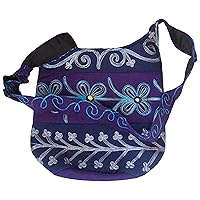 Natural Flow Fair Trade Padded Cotton Mirror Embroidered Hippy Boho Shoulder Shopping Bag