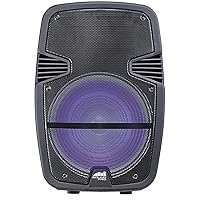 Naxa Electronics Portable Bluetooth Party Speaker with Disco Light, 15-inch, Black, Portable Party Speaker