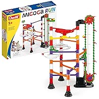 Quercetti Migoga Marble Run with Elevator - 150 Piece Building Set with Spirals, Funnel and Hand Crank for Ages 5 and Up (Made in Italy) Multi Color