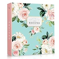 Recipe Binder 3 Ring Organizer Blank Recipe Book 8.5x11 Full-Page with Clear Protective Sleeves, Dividers, Plastic Page Protectors Recipe Book to Write in Your own Recipes